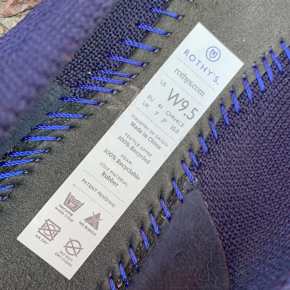 Rothys navy flats white halo retired sz 9.5 - Picture 8 of 16